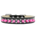 Pet Pal Double Crystal & Bright Pink Spikes Dog CollarBlack Ice Cream Size 20 PE814685